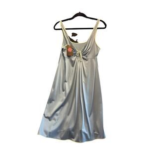 Vintage Vassarette Lingerie Blue White Tie Up Keyhole Dress M